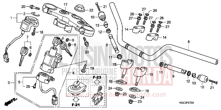 ROHRGRIFF/OBERE BRUECKE von CB1100 ABS CANDY GLORY RED-U (R101) von 2013